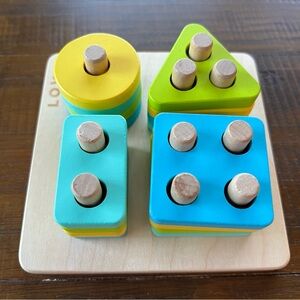 Lovevery Montessori Colorful Wooden Shape Sorting Toy
